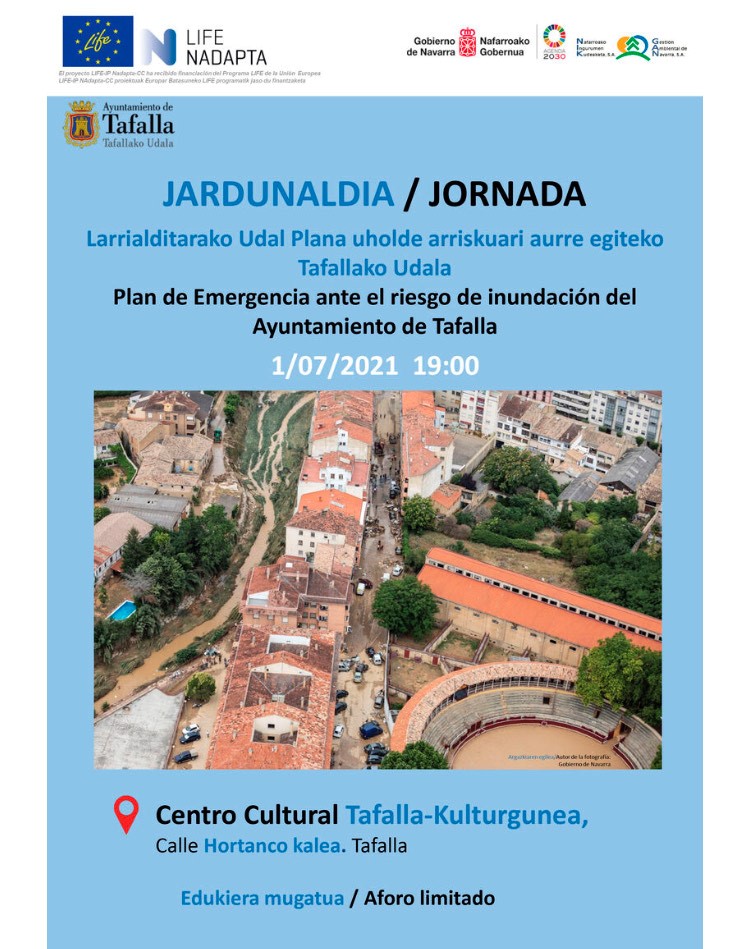 Presentación del Plan de Emergencias Municipal ante el riesgo de inundaciones del Ayuntamiento de Tafalla enmarcado dentro del proyecto LIFE-IP NAdapta-CC
