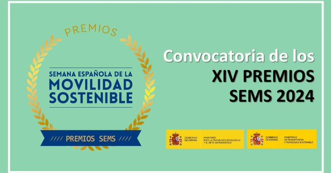 El Ministerio para la Transición Ecológica y el Reto Demográfico (MITECO) y el Ministerio de Transportes (MITMA) convocan de manera conjunta los XIV Premios Semana Española de la Movilidad Sostenible (Premios SEMS 2024)