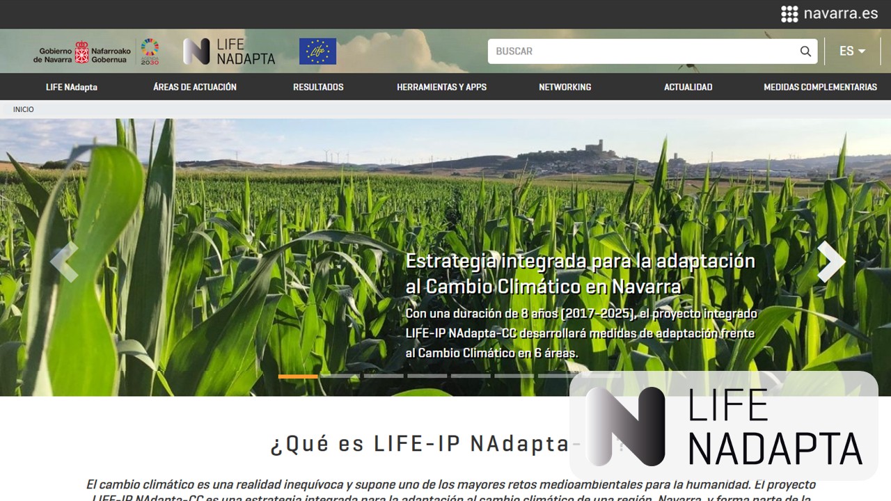 La página web de LIFE-IP NAdapta-CC supera las 461.000 visitas en total. El portal alcanza cifras récord de audiencia contabilizando más de 83.400 sesiones tras varios años de crecimiento y afianzarse como canal clave en la divulgación climática en Navarra